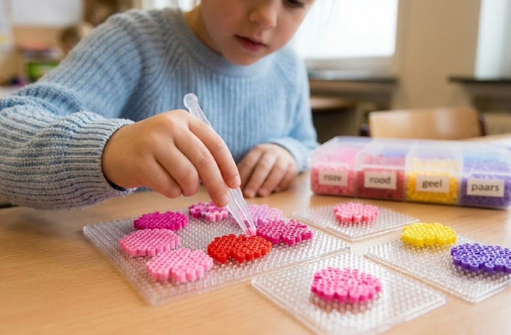Bloemen van strijkkralen maken voor Moederdag bloemblaadjes maken