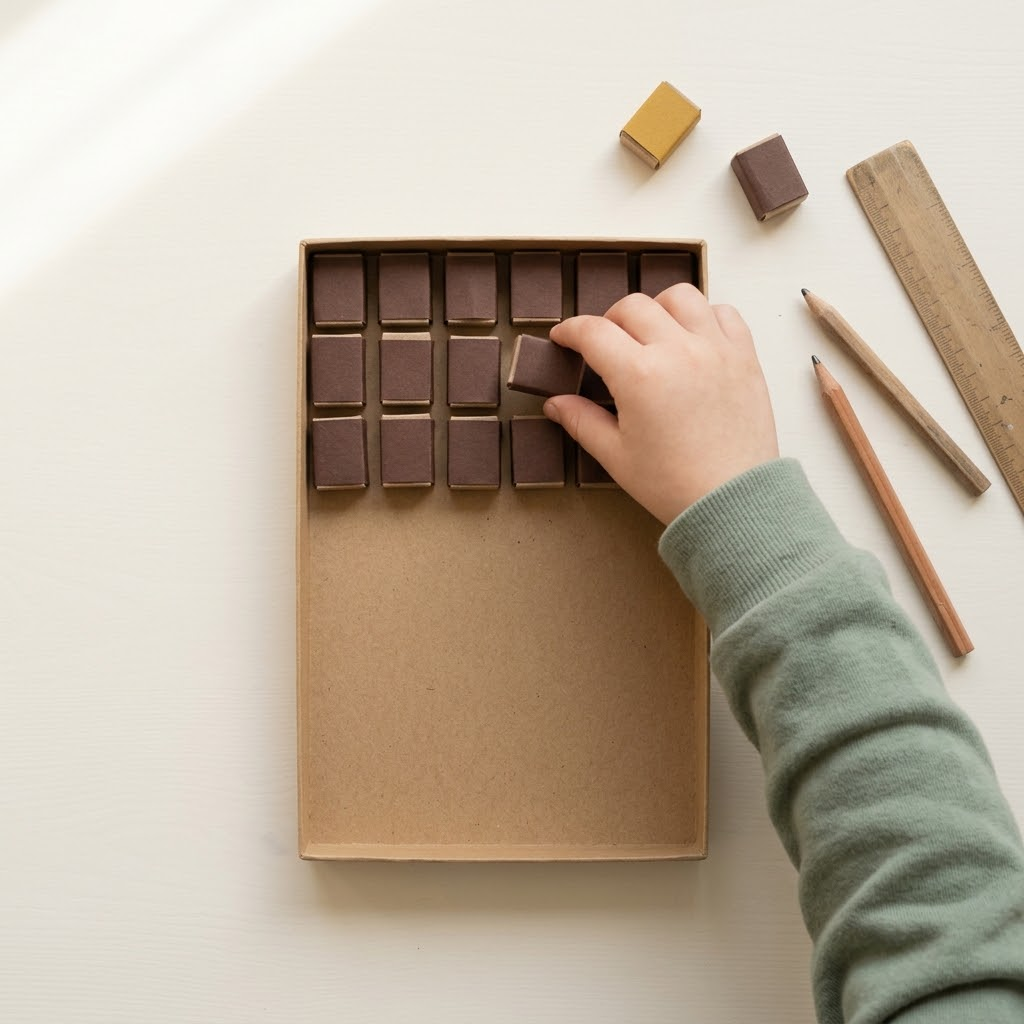 Stap 2 - Maak het zichtbare stuk chocolade