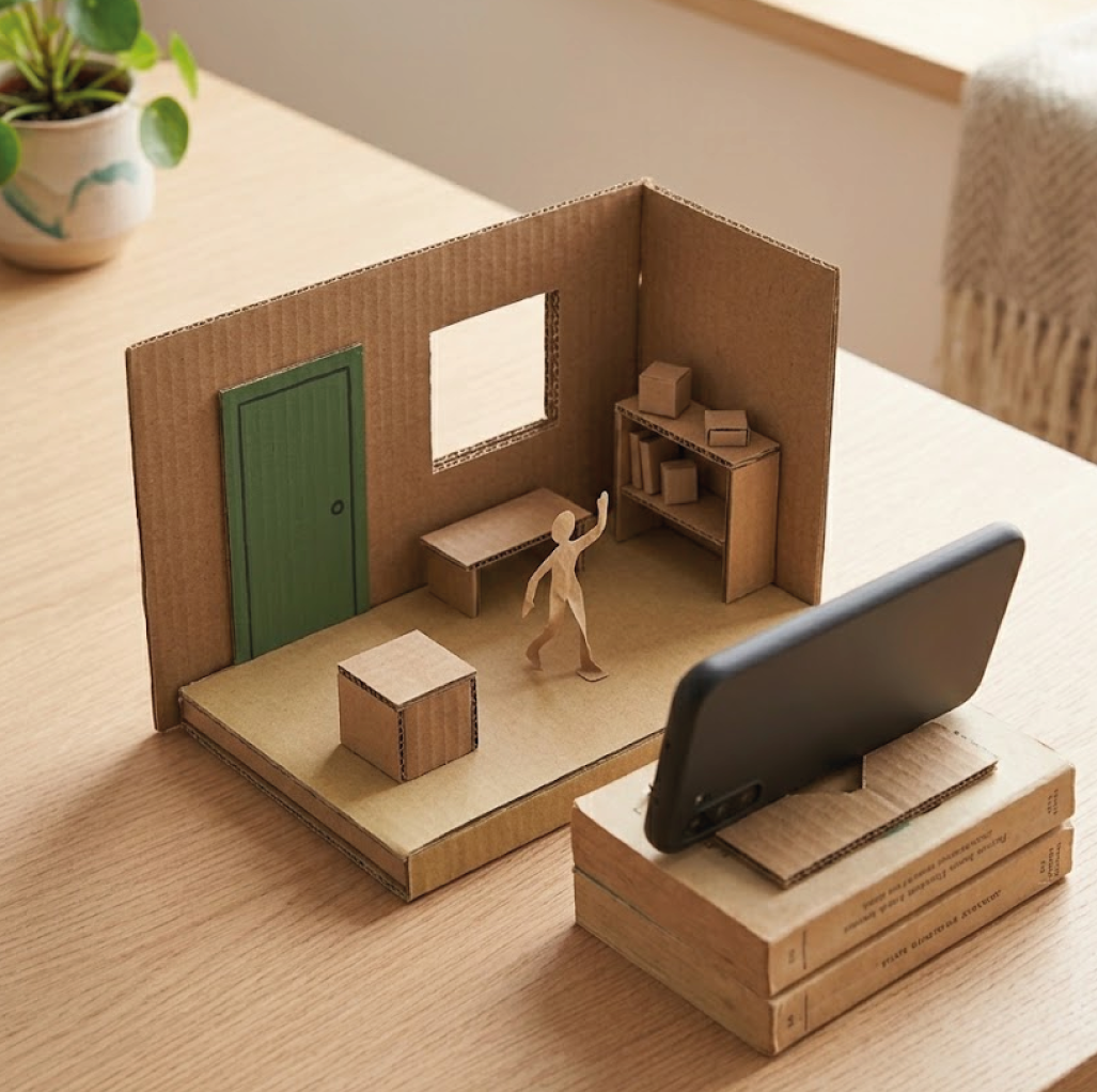 Diorama of decor voor een stop-motion filmpje knutselen