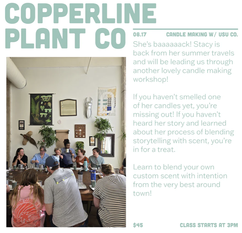 August Candle Making with Copperline Plants