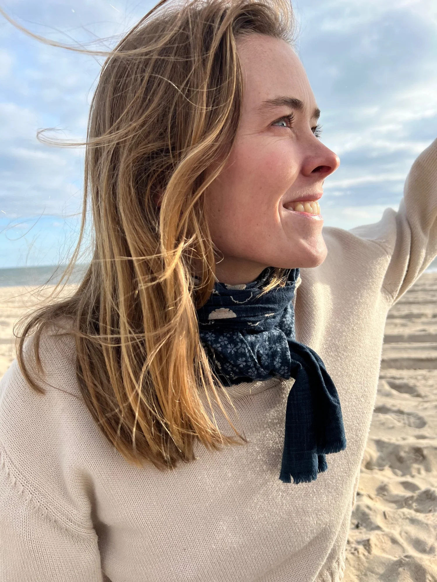 Indigo Dyed Japanese Scarf — Orient Linen Co.