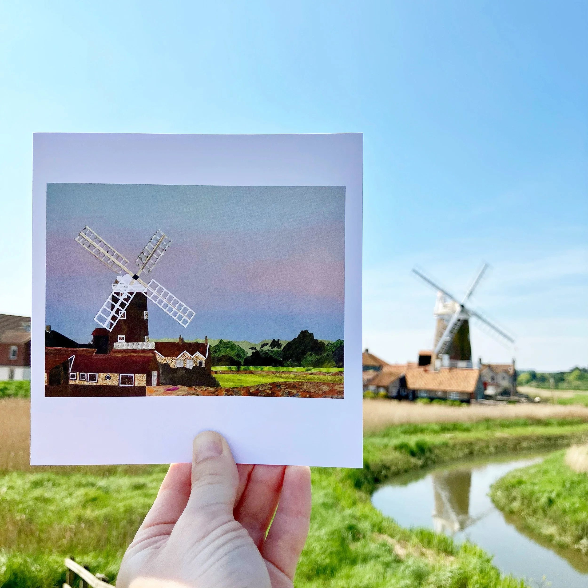 Cley Windmill Greetings Card on location