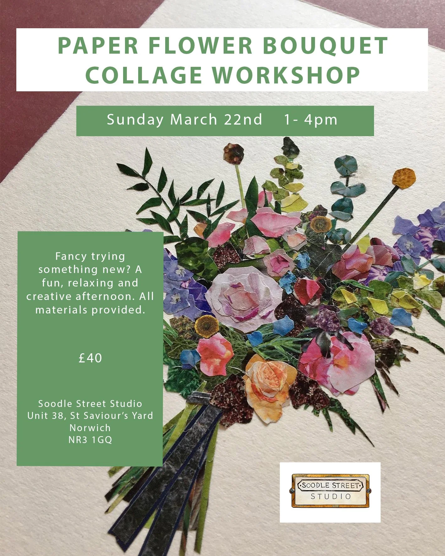 22nd March 2026, Recycled Paper Flower Bouquet Collage Workshop