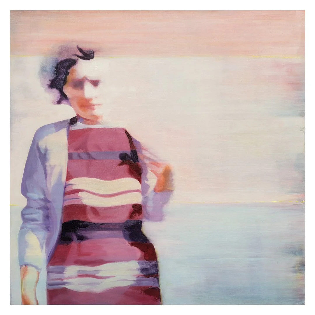 oil painting of a woman on a beach