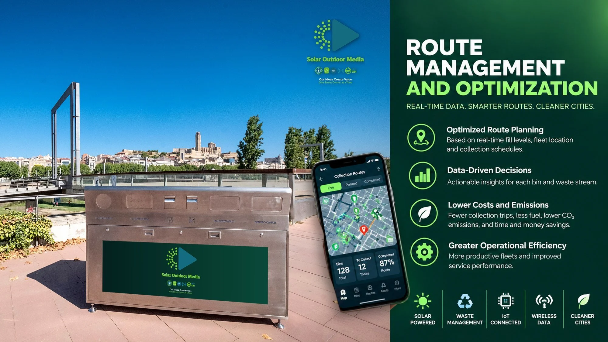 Route management and optimization — Solar Wifi Eco Bin®