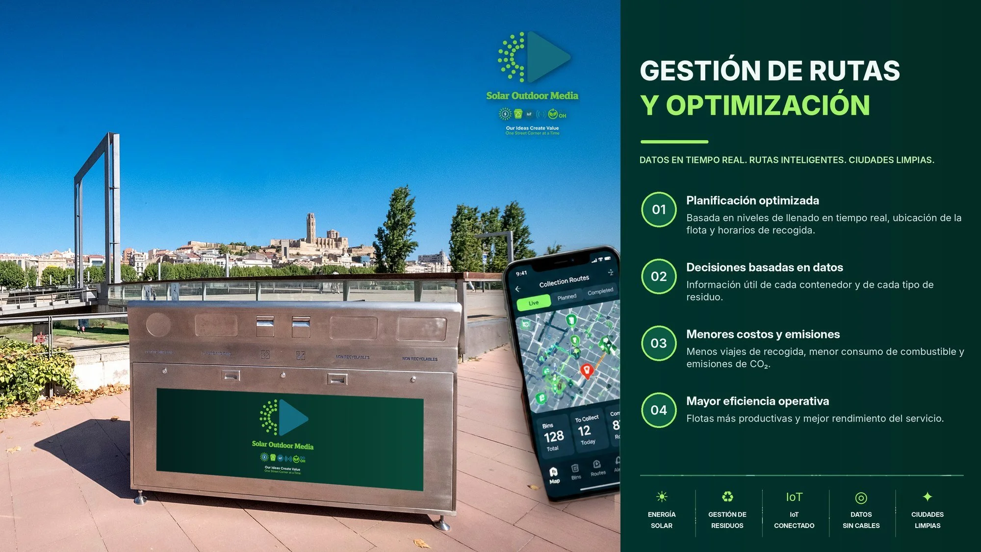 Gestión de rutas y optimización — Solar Wifi Eco Bin®