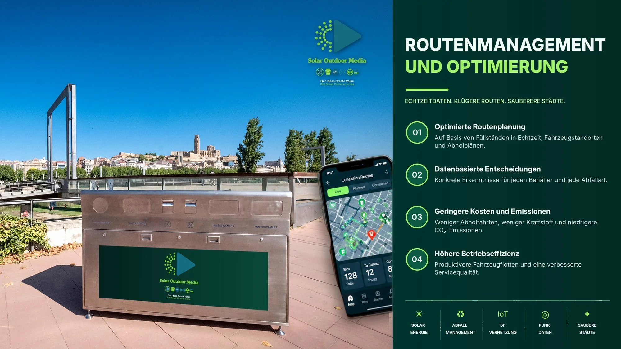 Routenmanagement und Optimierung — Solar Wifi Eco Bin®