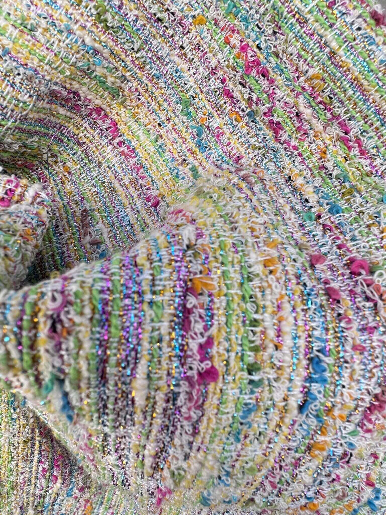 Tissu tweed multicolore-relief