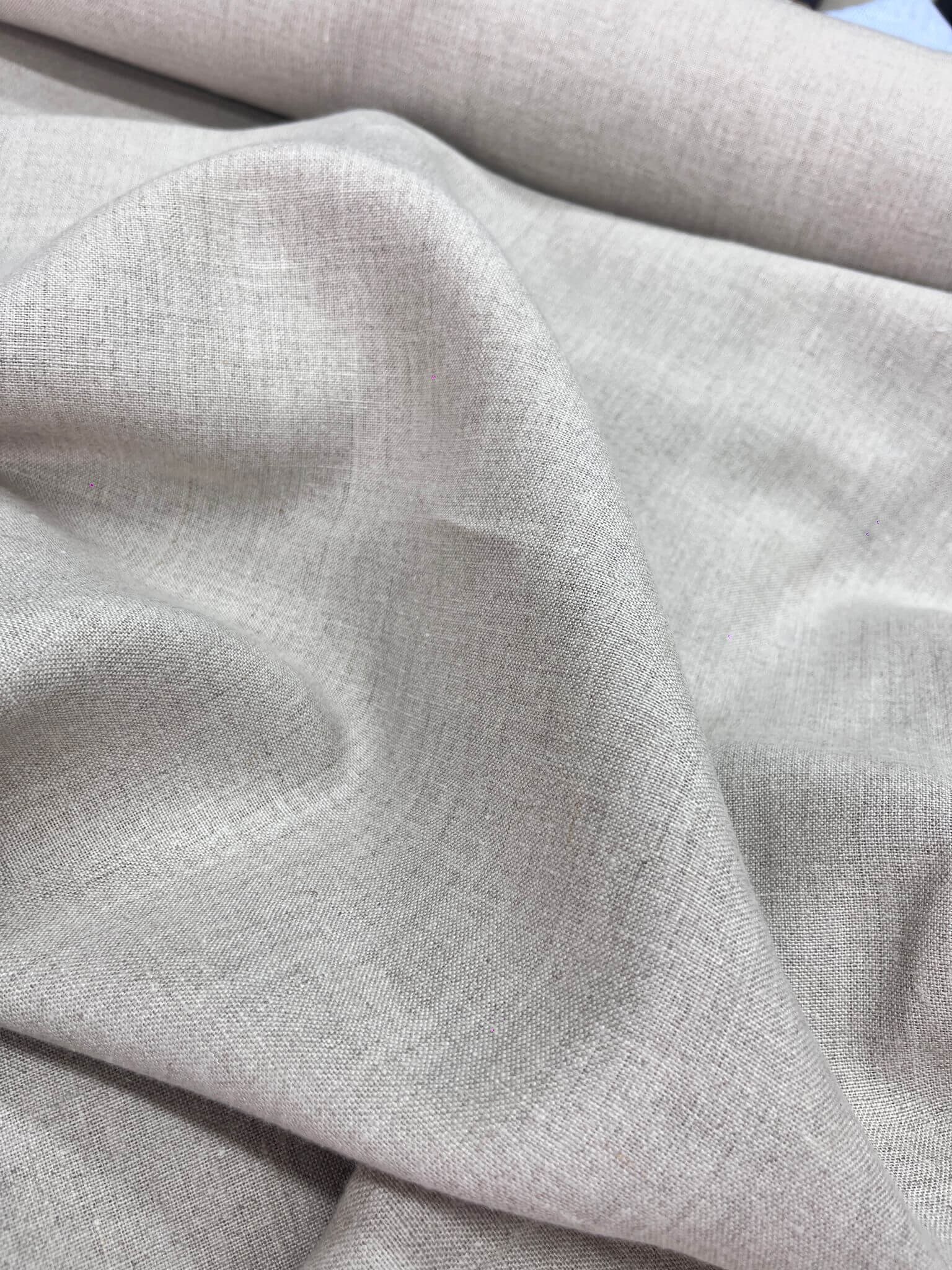 Tissu lin ficelle taupe-relief