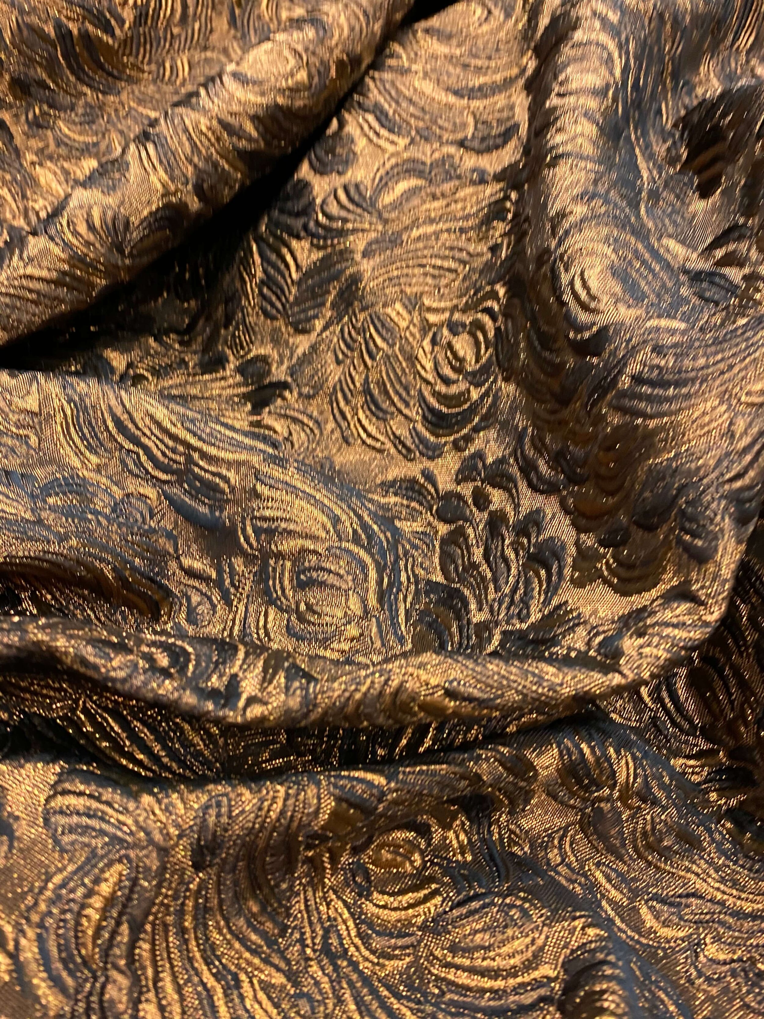 tissu Brocart laine, marron