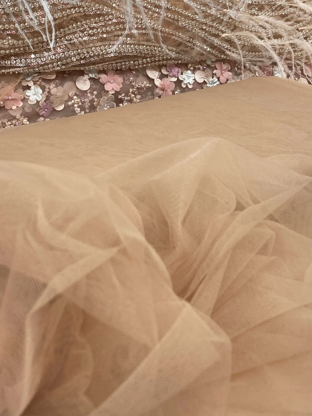 Nude illusion tulle fabric - Generaldiff