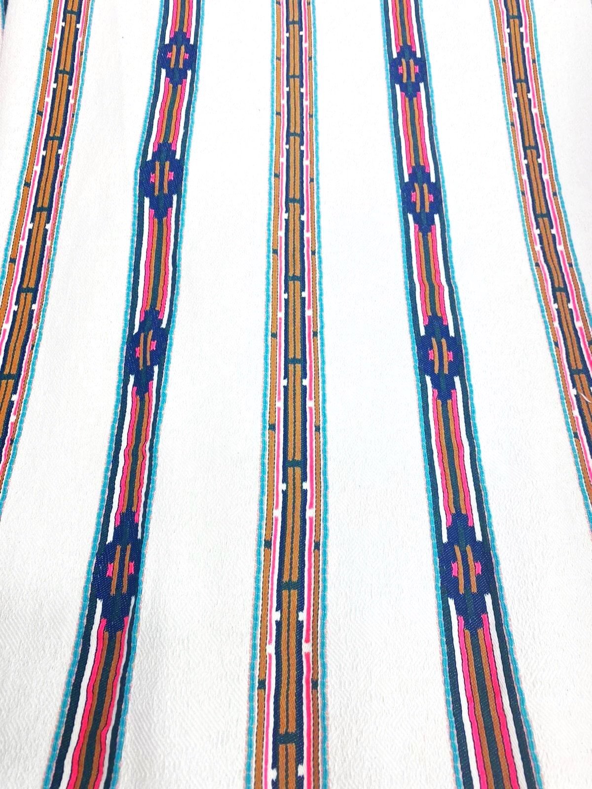 Ecru cotton fabric embroidered in strips - presentation