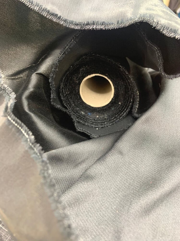 Black silk water silk effect fabric - roll