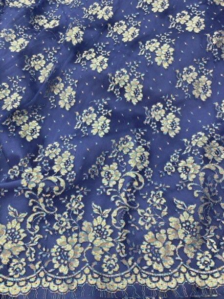 Rainbow blue Calais lace - zoom