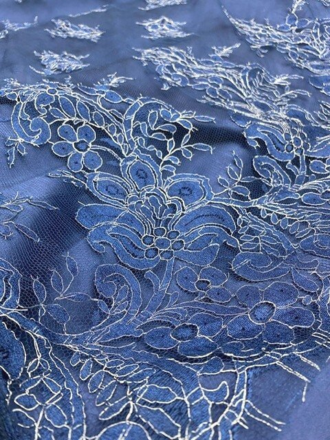Sapphire blue Calais lace - zoom