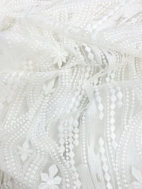 Tissu tulle brodé robe de mariée blanc Generaldiff