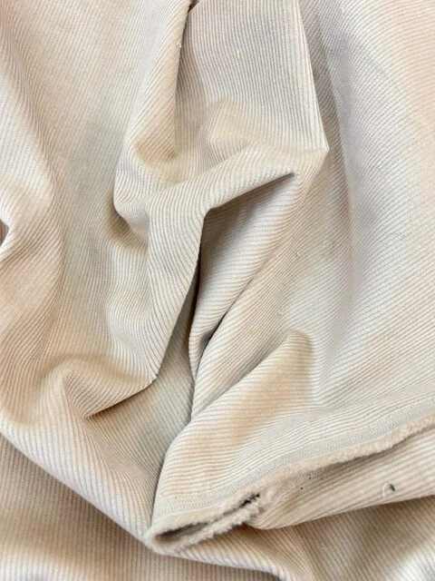 Coupon De Tissu Velours Côtelé Bleu Vintage - Environ 1-2 M, 106 Cm De Large, à Laver