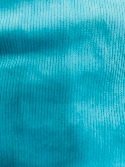 Coupon tissu de velours côtelé turquoise - zoom