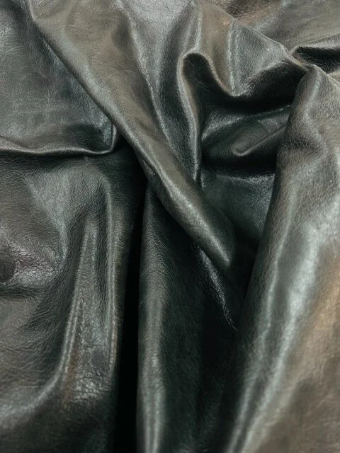Cuir Véritable TIVAS - Noir Tanné à L'Huile - 2,0-2,5mm - Peau De Vache Première Couche