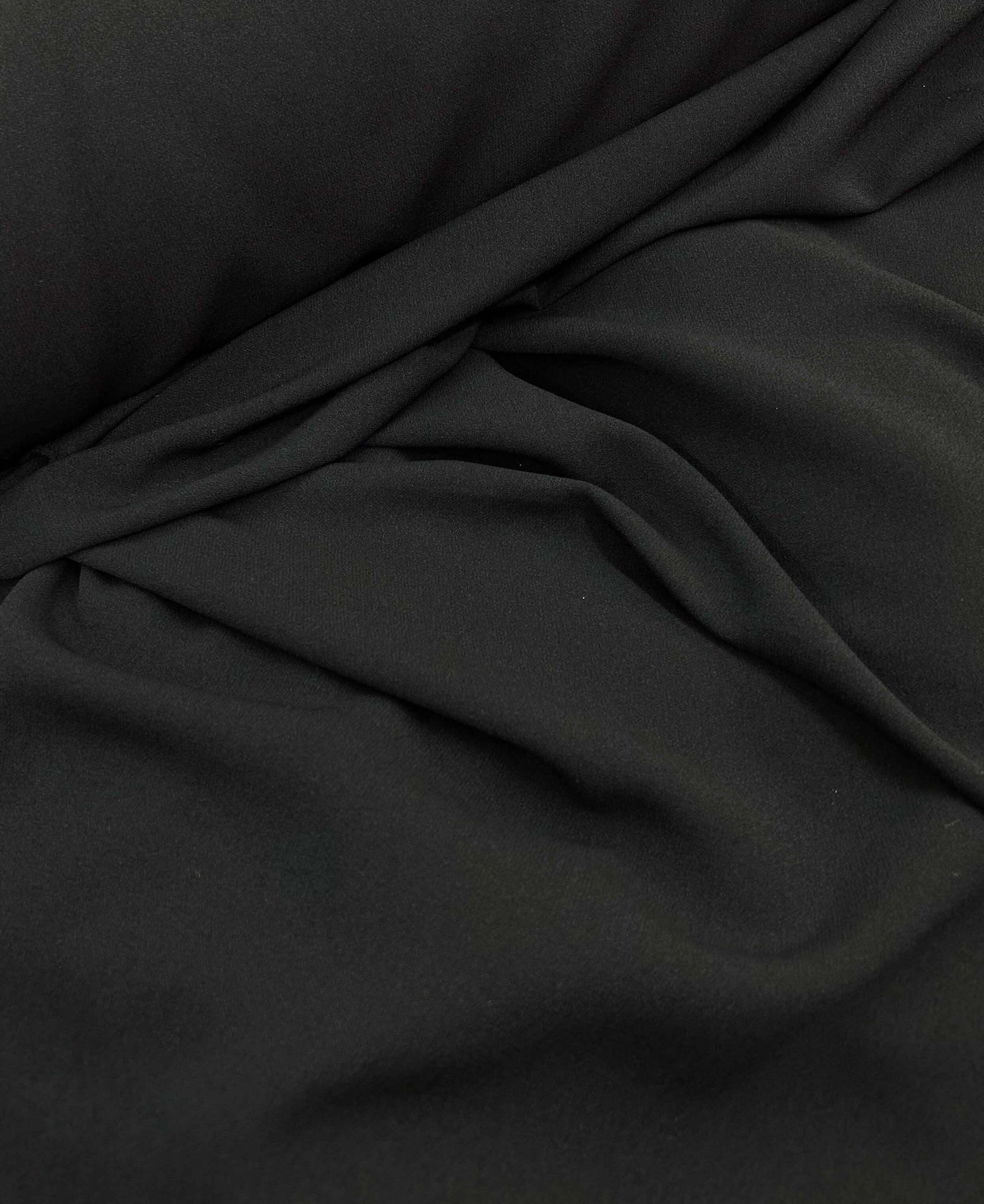 tissu Crêpe de viscose et élasthanne noir - drapé