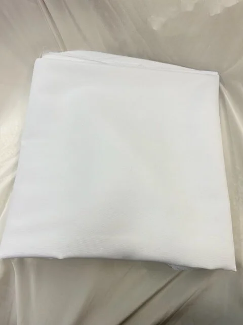 Coupon De Tissu Coton Mélangé - 90 X 150 Cm, Couleur Blanc Cassé à Rayures, Neuf
