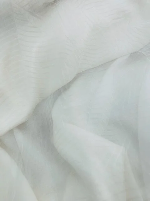 Tissu Organza De Soie Plissé Canard - 138 Cm De Large - Pour Rideaux Ou Décoration