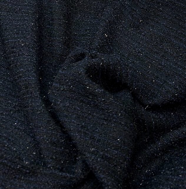 midnight blue tweed viscose fabric - draped