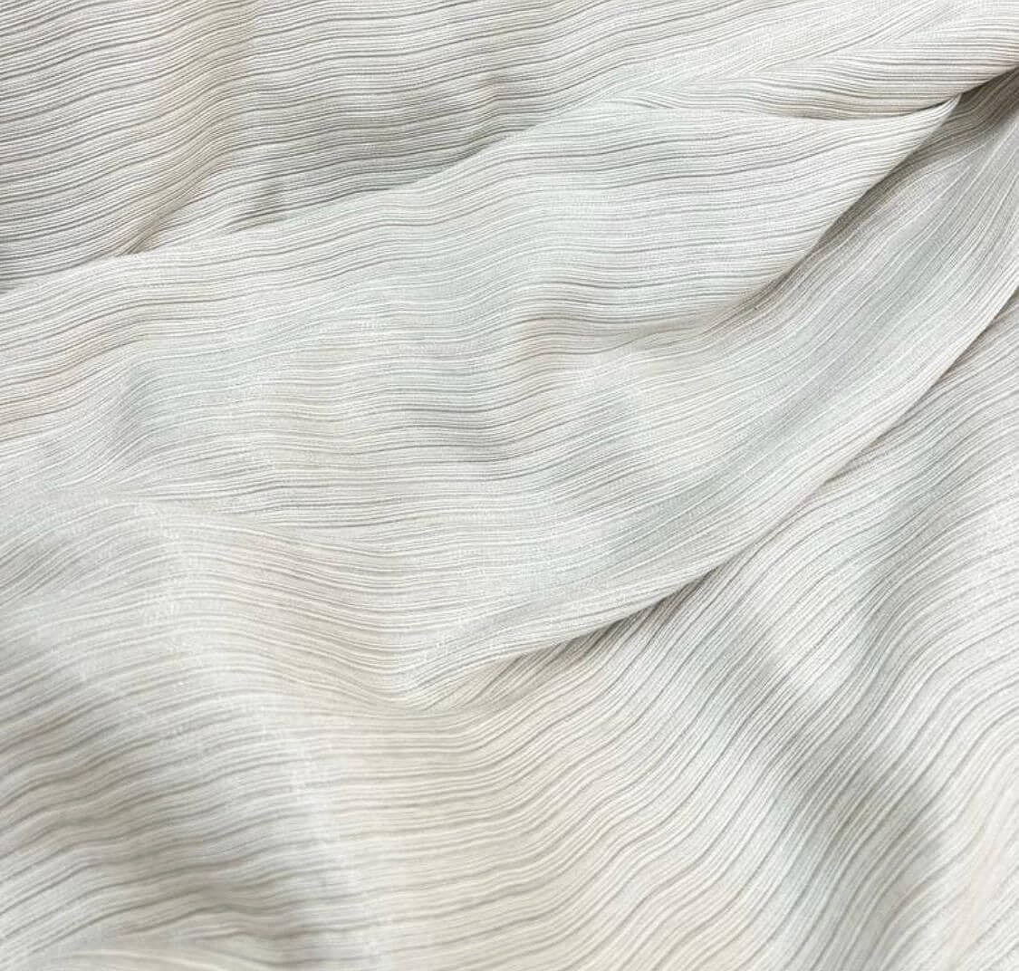 tissu Jersey viscose et soie à rayures écru - zoom