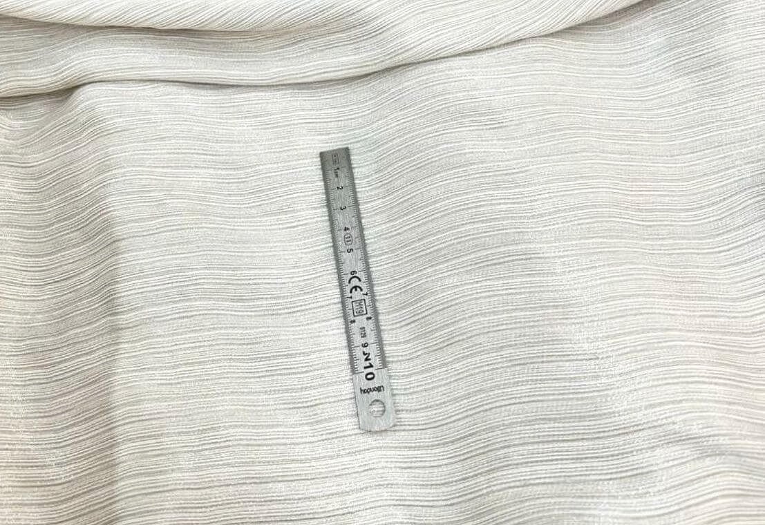 tissu Jersey viscose et soie à rayures écru - mesures