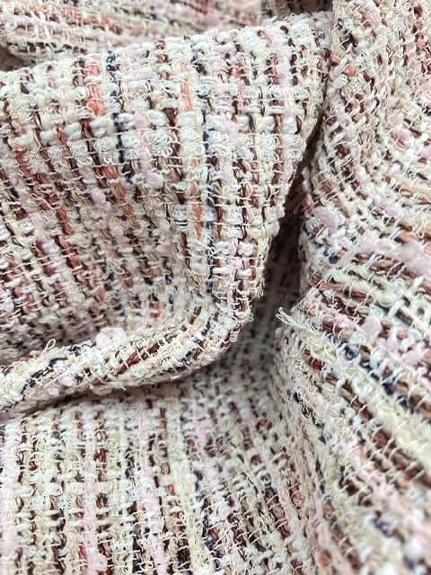 Tweed viscose beige brown pink - wrap