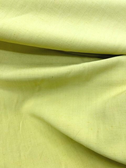tissu Lin et soie jaune citron - zoom