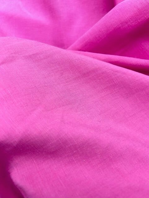 Tissu Lin et soie fuchsia - zoom