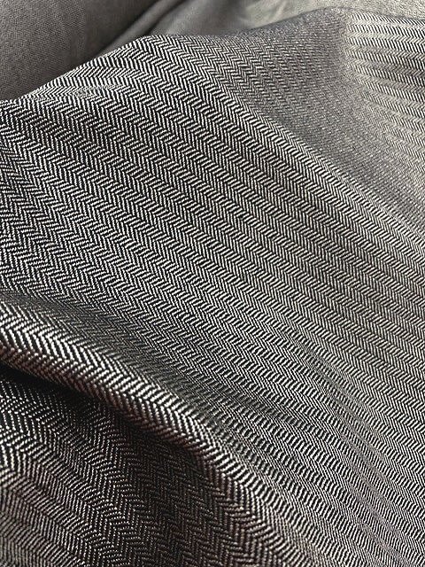 Brown and black patterned linen silk and viscose fabric - drape