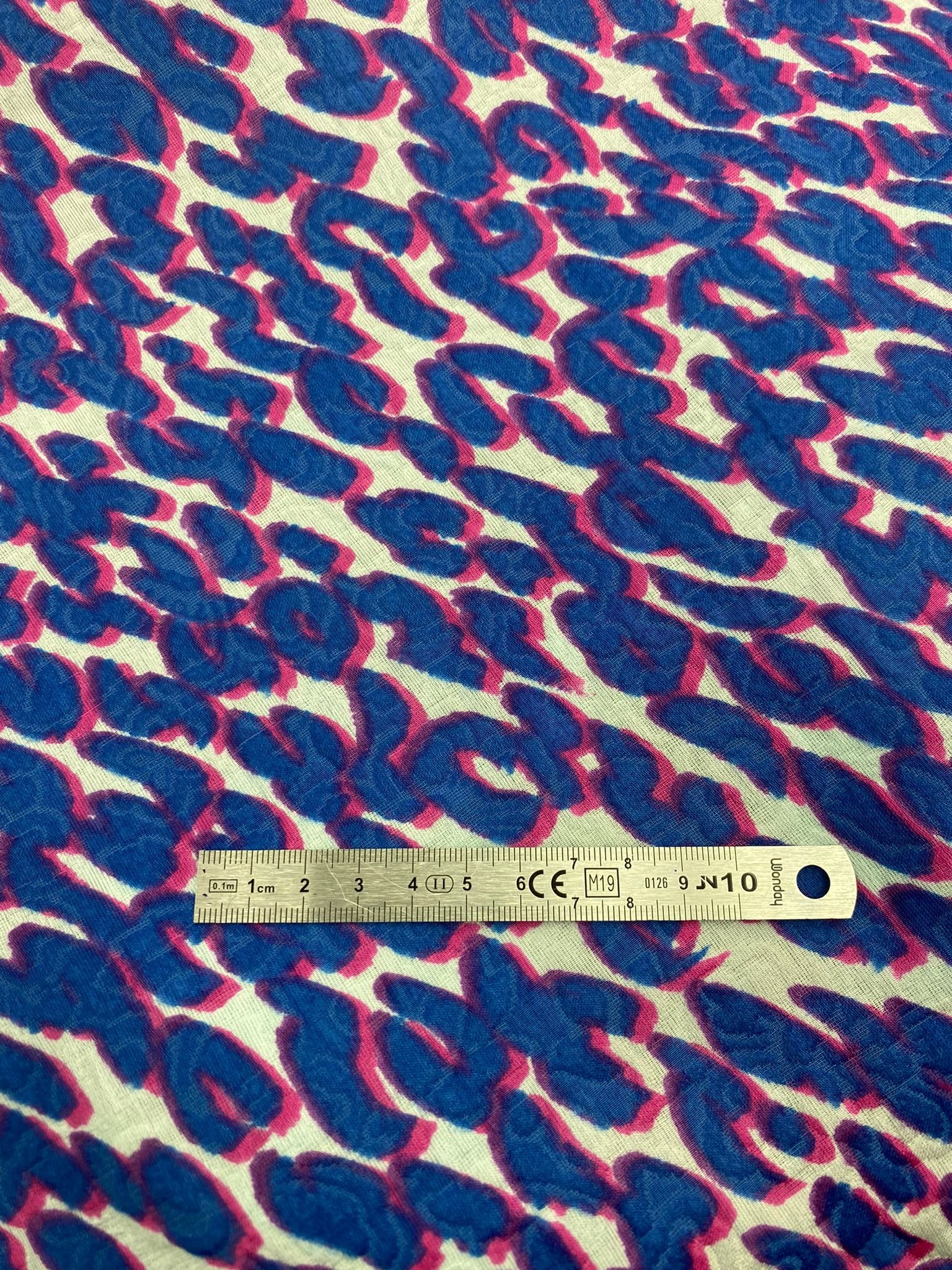 Triple printed silk organza fabric - measure