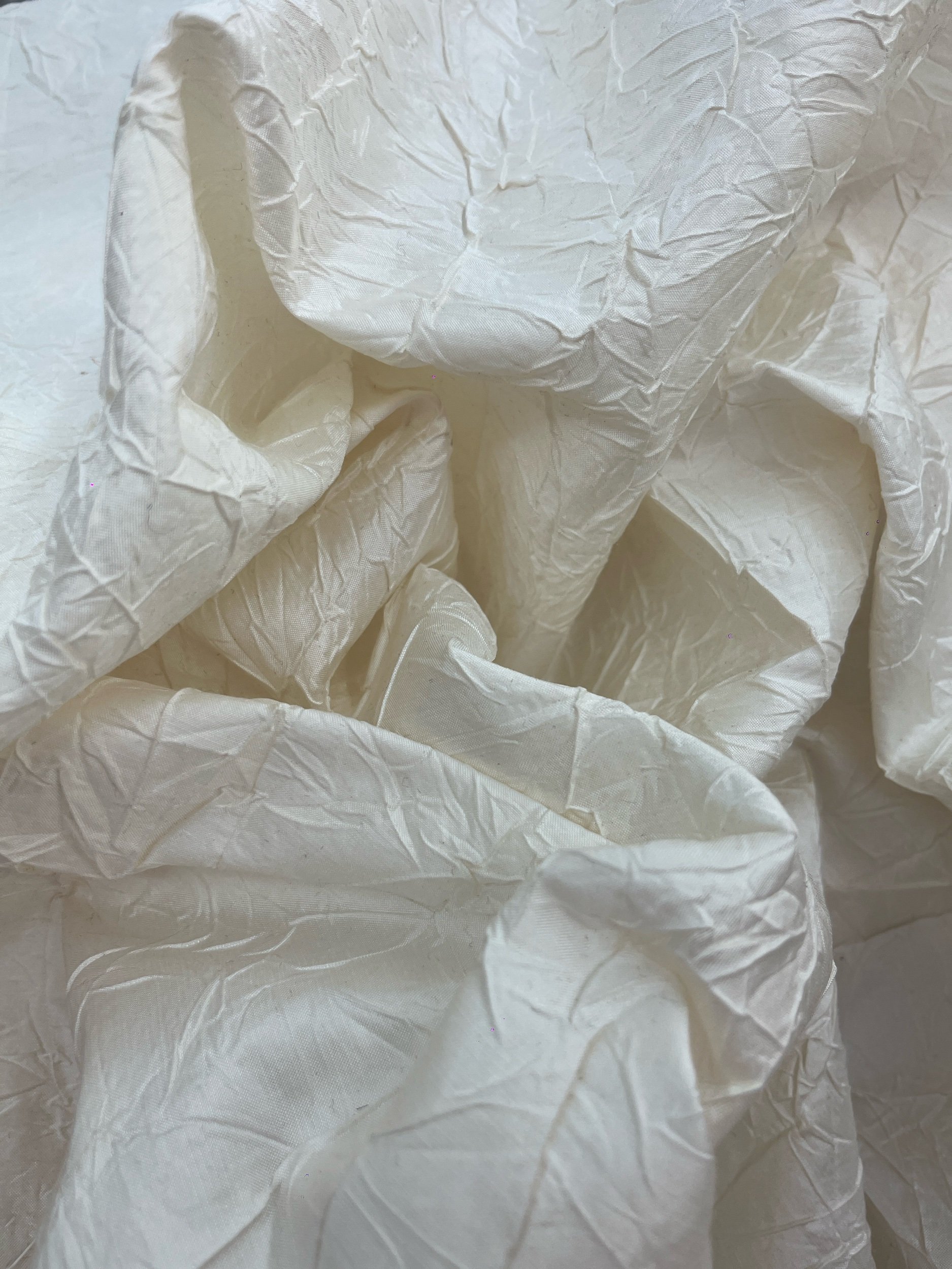 Soie froissée blanc cassé-relief