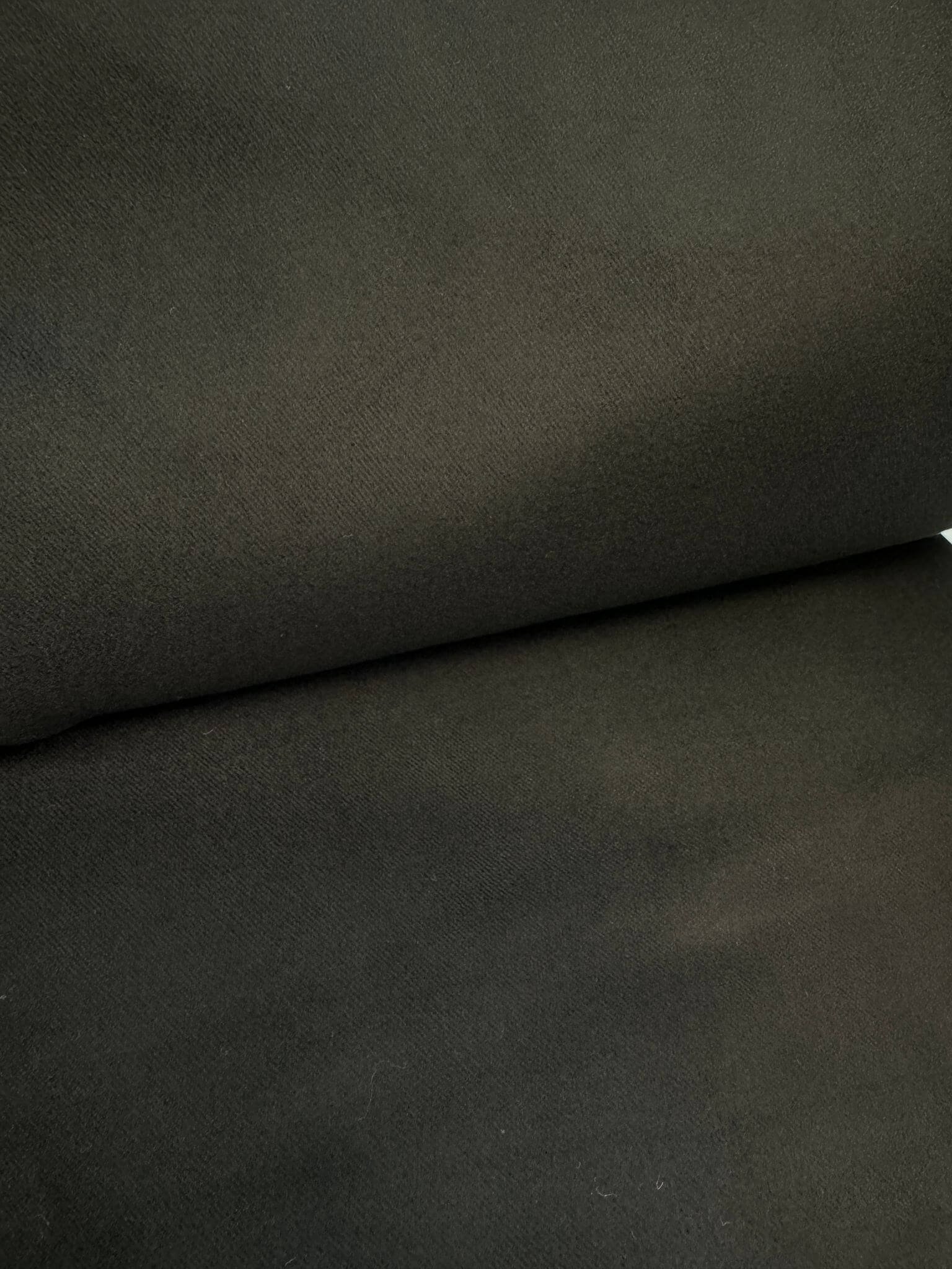 Coupon de tissu suédine de coton noir-entier