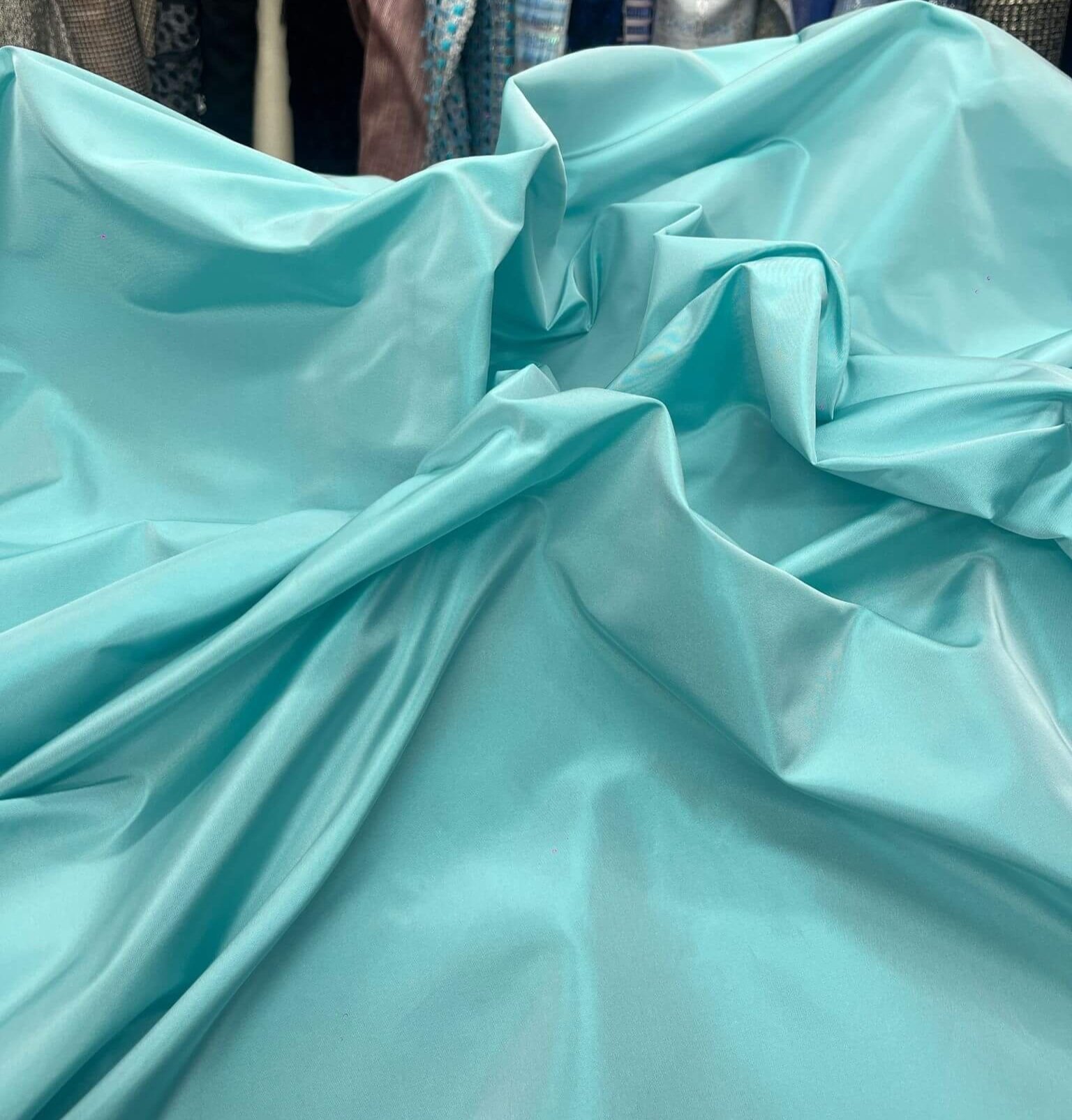 Blue tiffany-relief taffeta fabric