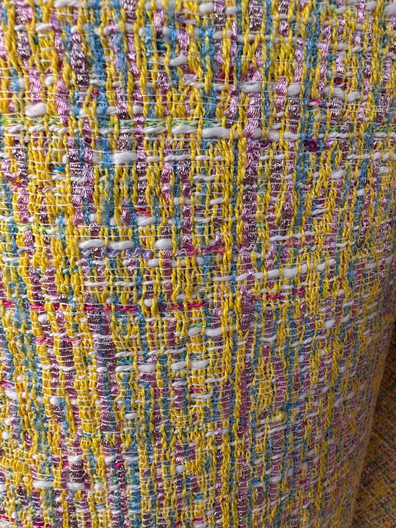Tissu tweed multicolore jaune-entier