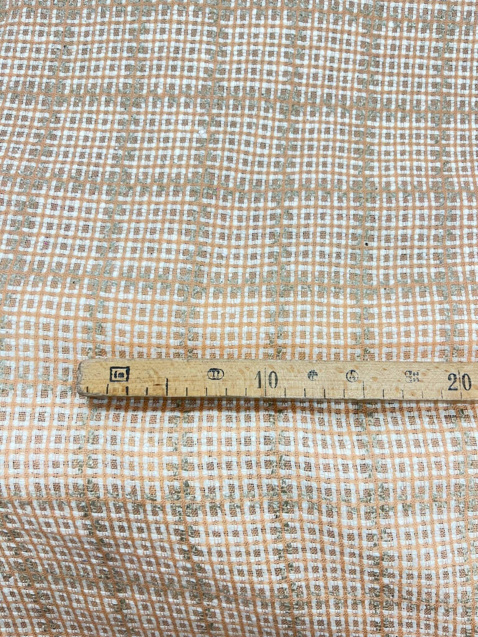 Tweed plat à gros carreaux orange-mesure