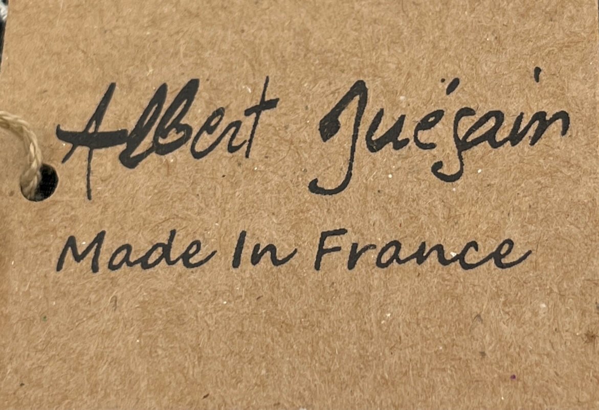 Tulle noir brodé argenté-étiquette albert guégain