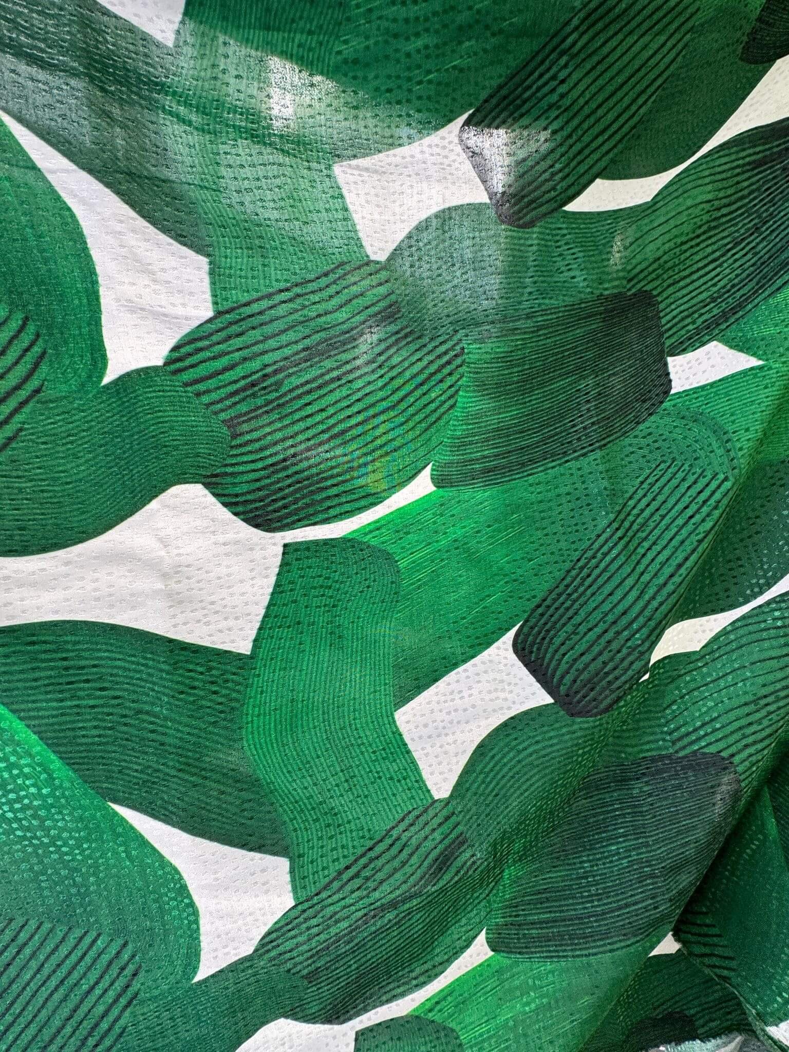 Coupon de tissu jacquard Imprimé vert et blanc-entier