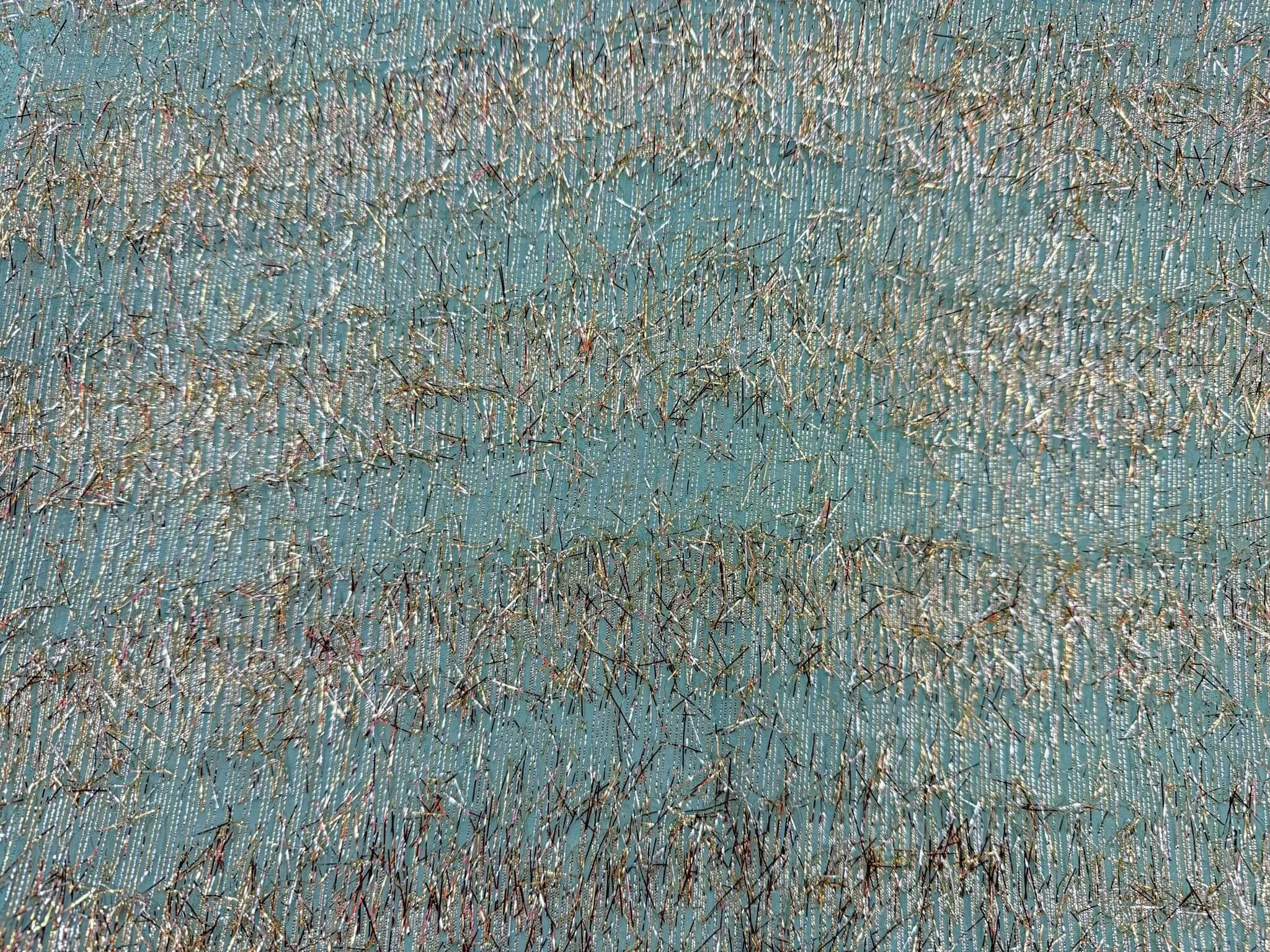 Mousseline  fils coupés vert d'eau-entier