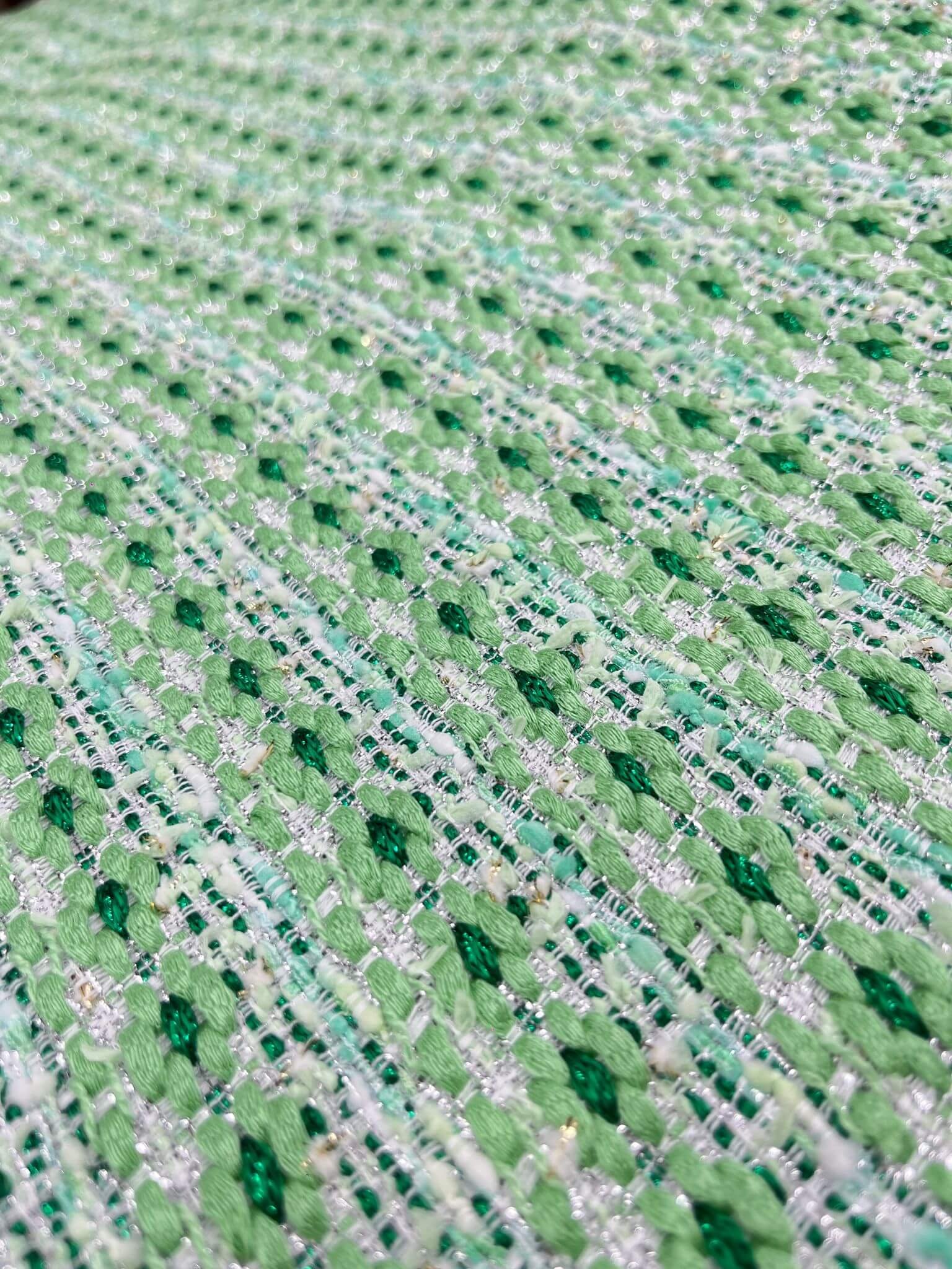 Tweed vert texturé-entier