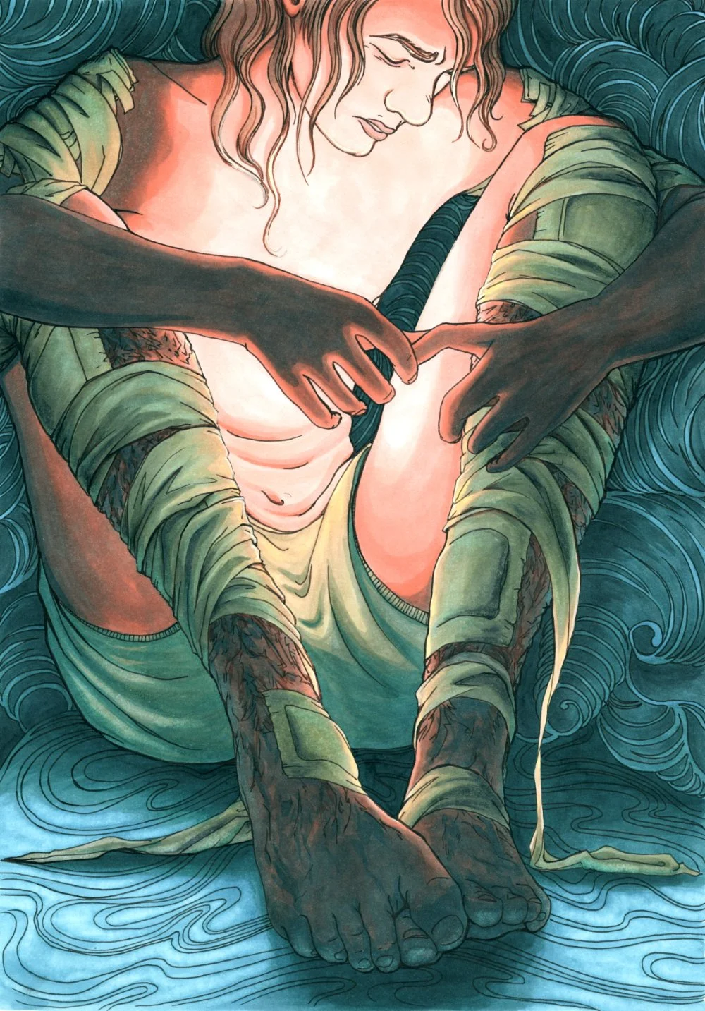 Personal work, Ink and markers on paper, 2023