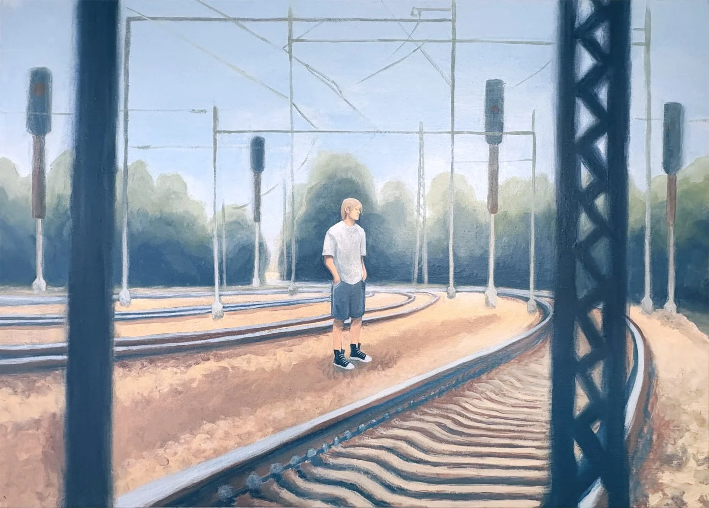 "Always the Summers Are Slipping Away", Acrylic on canvas board, 2025