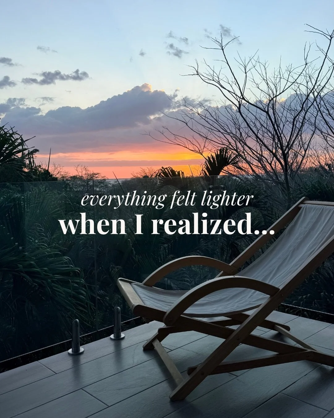 When I stopped running on empty, everything felt lighter.