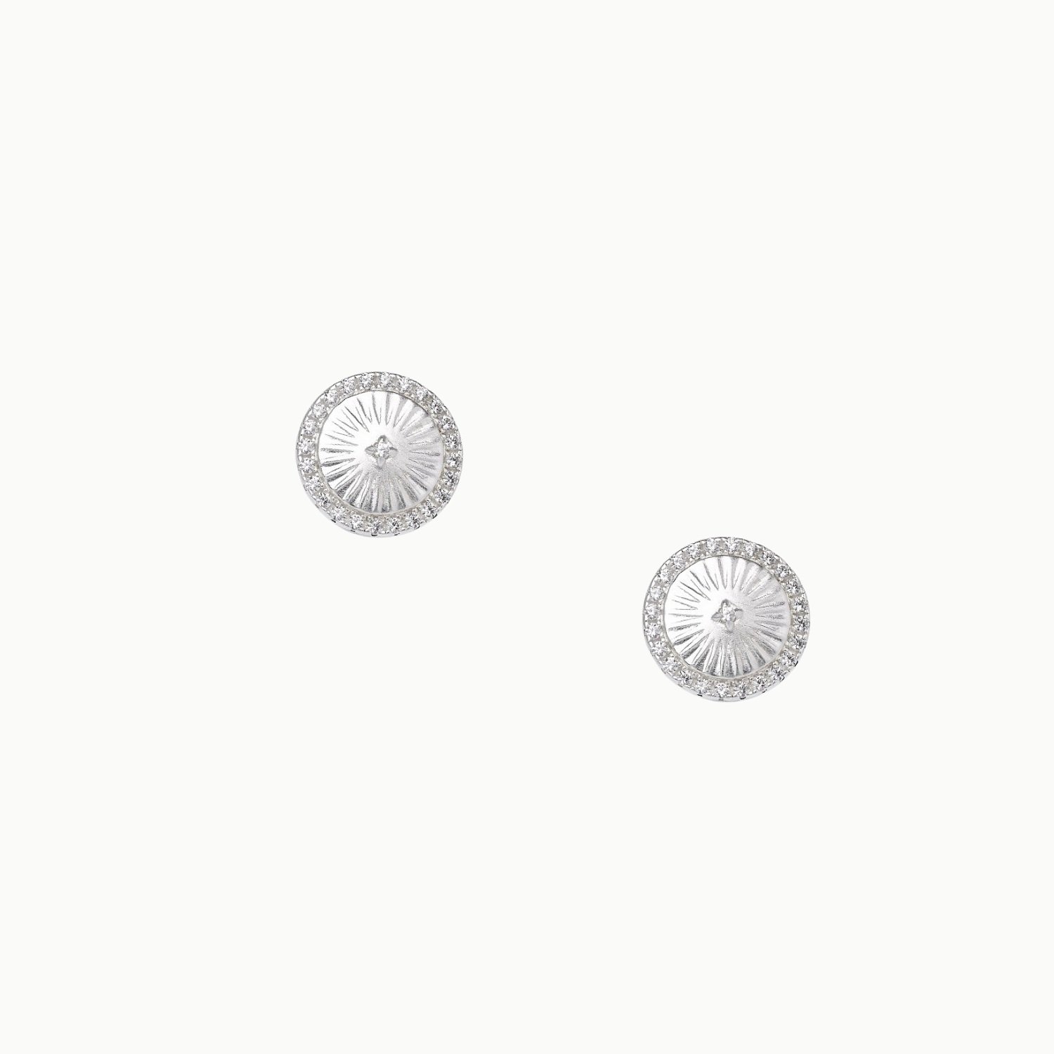 sterling silver sun solari cubic zirconia cz stud earrings