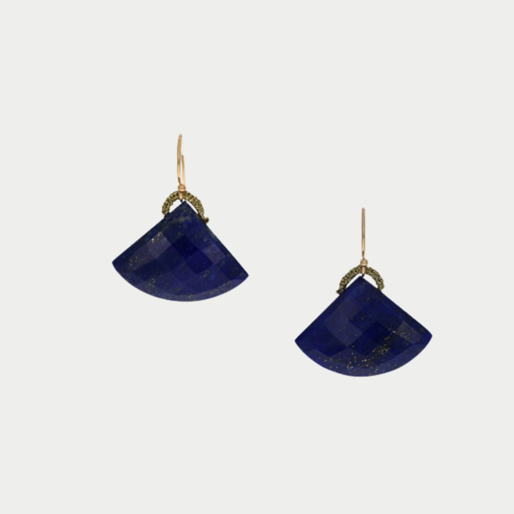 14k textured yellow gold lapis drop dangle earrings
