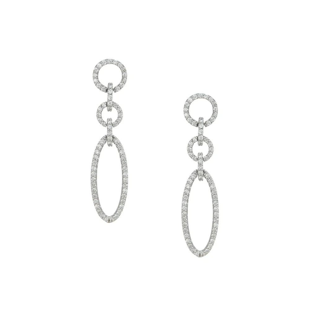 14k Diamond Oval Drop Earrings — FireWorks Gallery