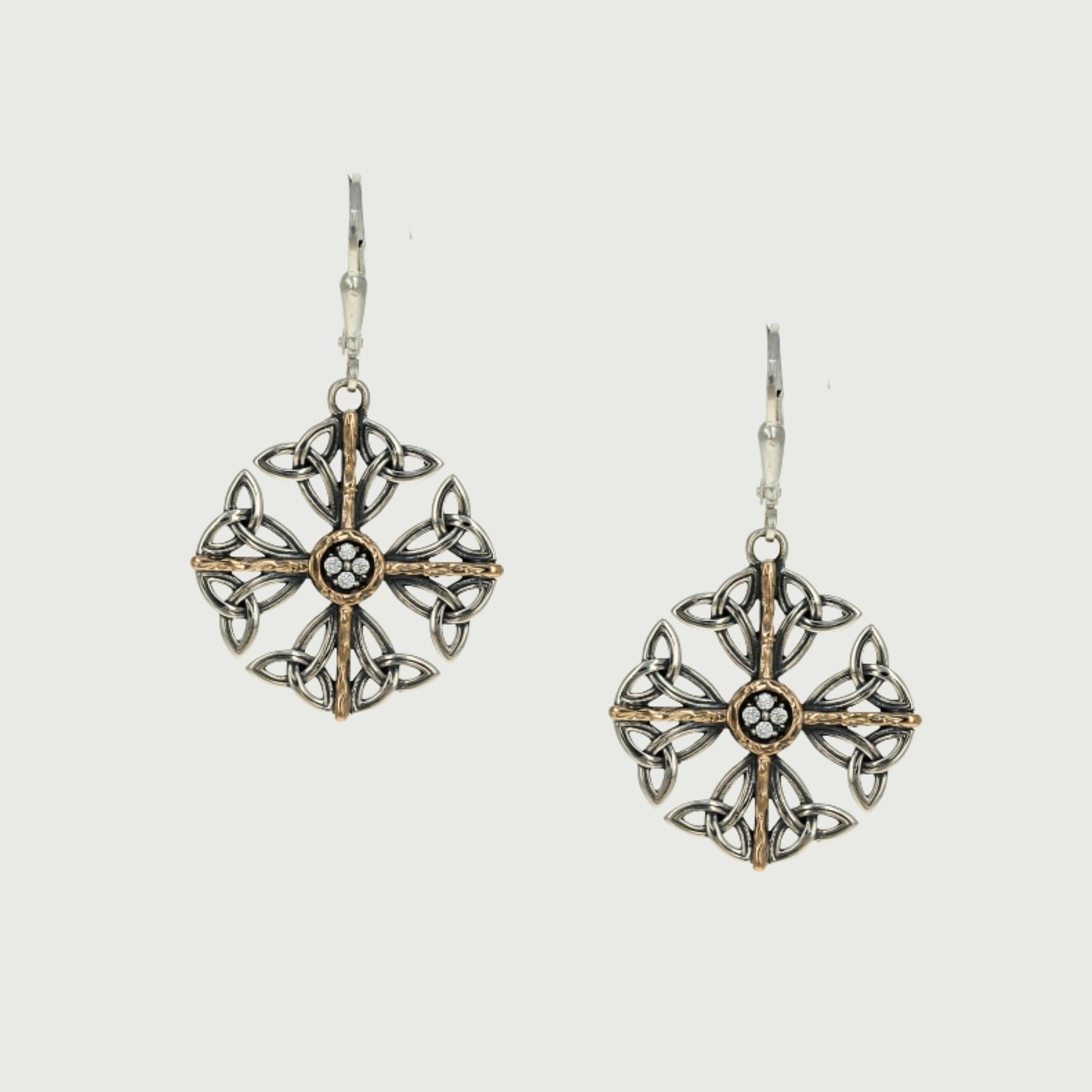 sterling silver yellow gold cubic zirconia cz celestial drop dangle earrings